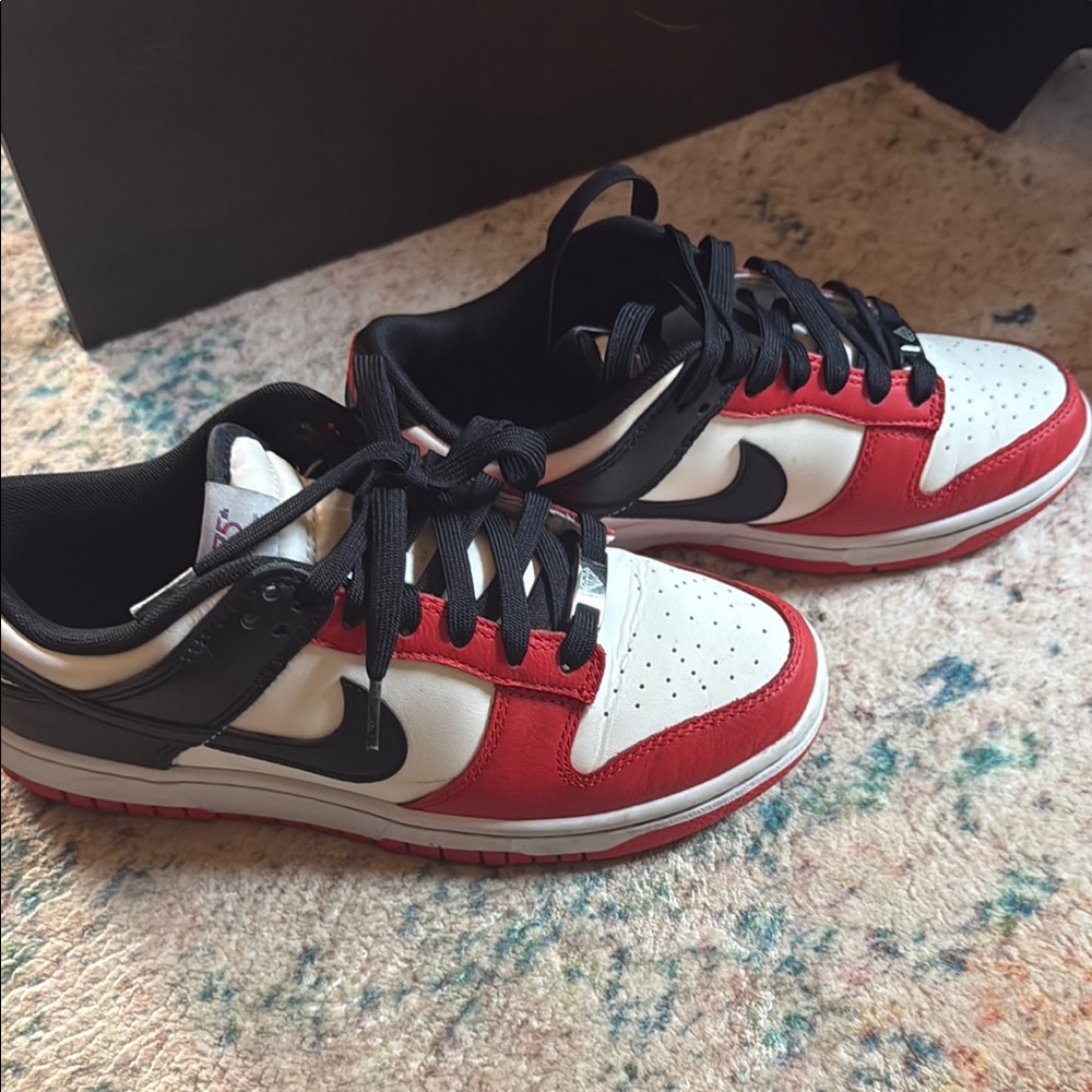 Red and White Nike dunks